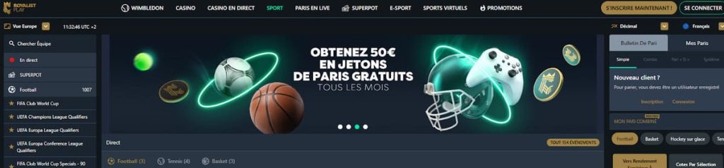 Royalistplay Casino paris sportifs